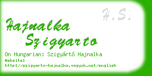 hajnalka szigyarto business card
